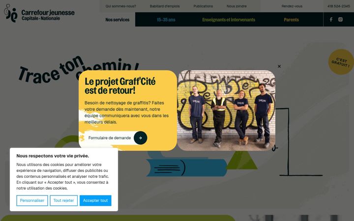 Snimka zaslona za cjecn.qc.ca