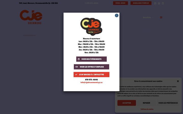Captura de pantalla de cjedrummond.qc.ca