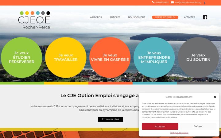 Snimka zaslona za cjeoptionemploi.ca