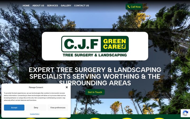 Screenshot of cjfgreencare.co.uk
