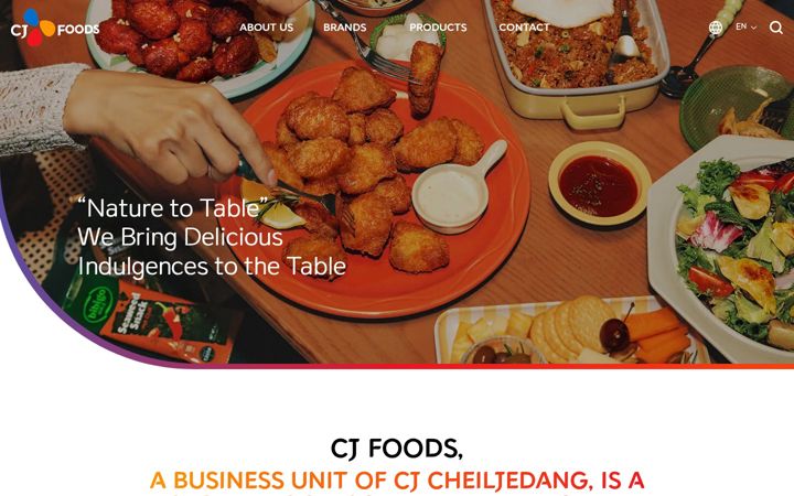 Screenshot di cjfoods.eu
