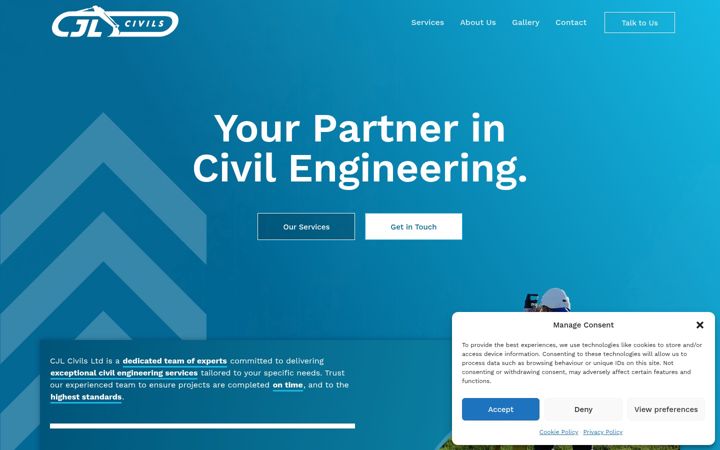 Screenshot of cjlcivils.com