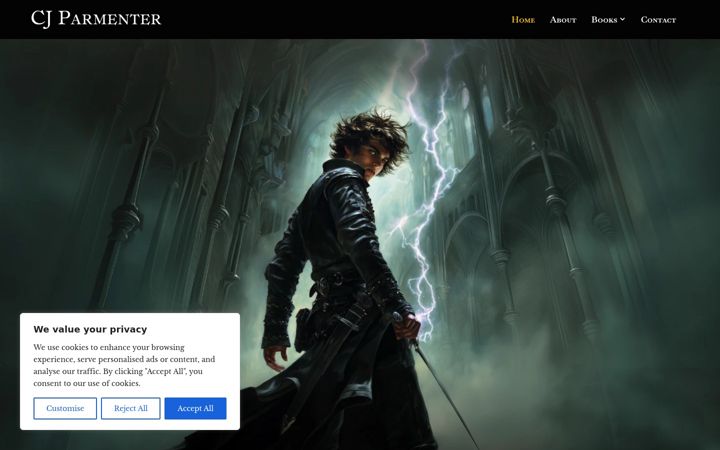 Screenshot of cjparmenter.com