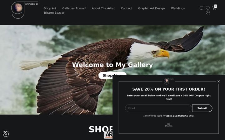 Screenshot of cjphotographicart.com