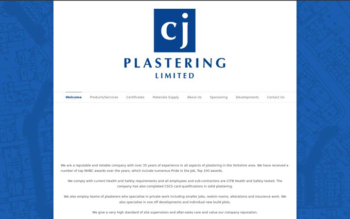 Screenshot of cjplastering.co.uk