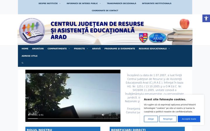 Snímek obrazovky cjrae-arad.ro