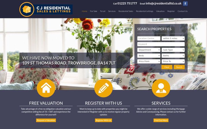 Screenshot of cjresidentialltd.co.uk
