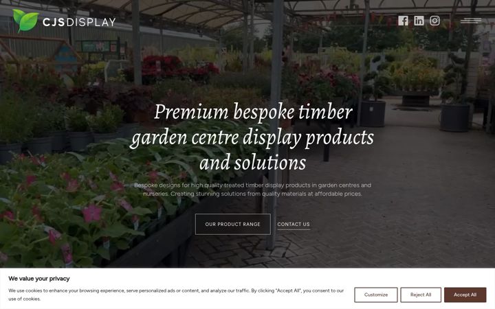 Screenshot of cjsdisplay.co.uk