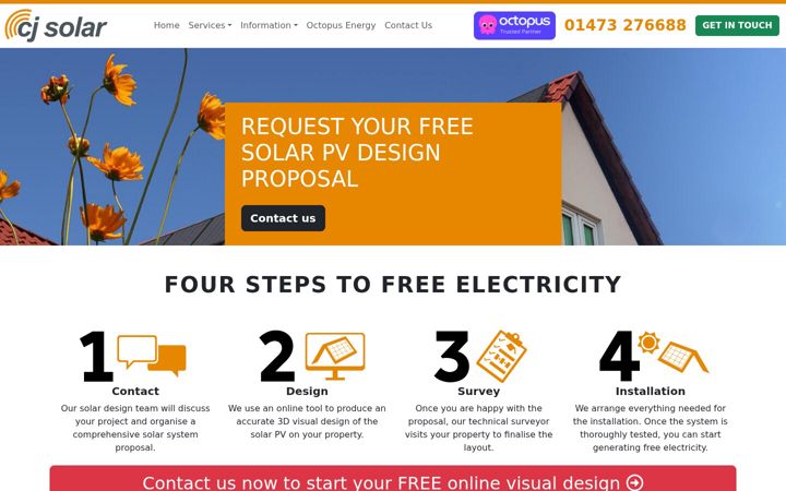Snímek obrazovky cjsolar.co.uk