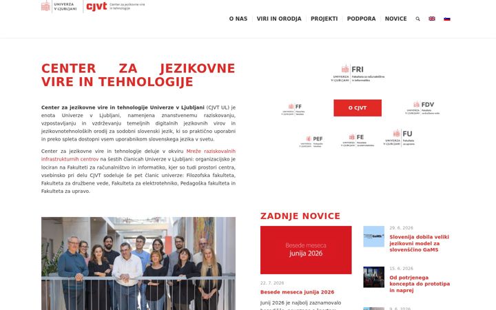 Screenshot von cjvt.si