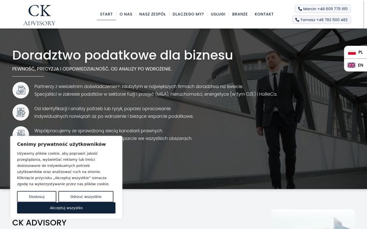 Screenshot stránky ck-advisory.pl
