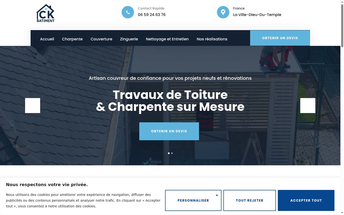 Captura de ecrã do banner de consentimento apresentado antes de qualquer interação
