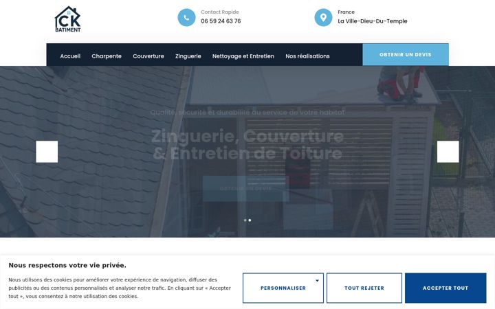 Screenshot of ckbatiment.fr