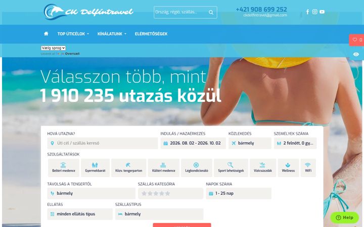 Екранна снимка на ckdelfintravel.hu