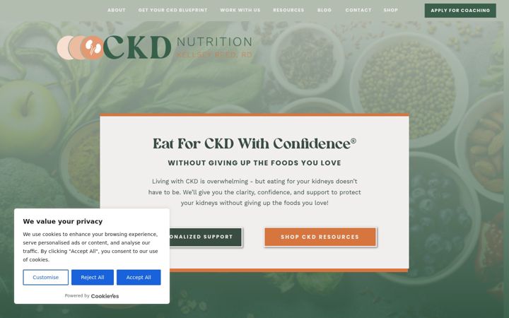 Screenshot of ckdnutrition.com