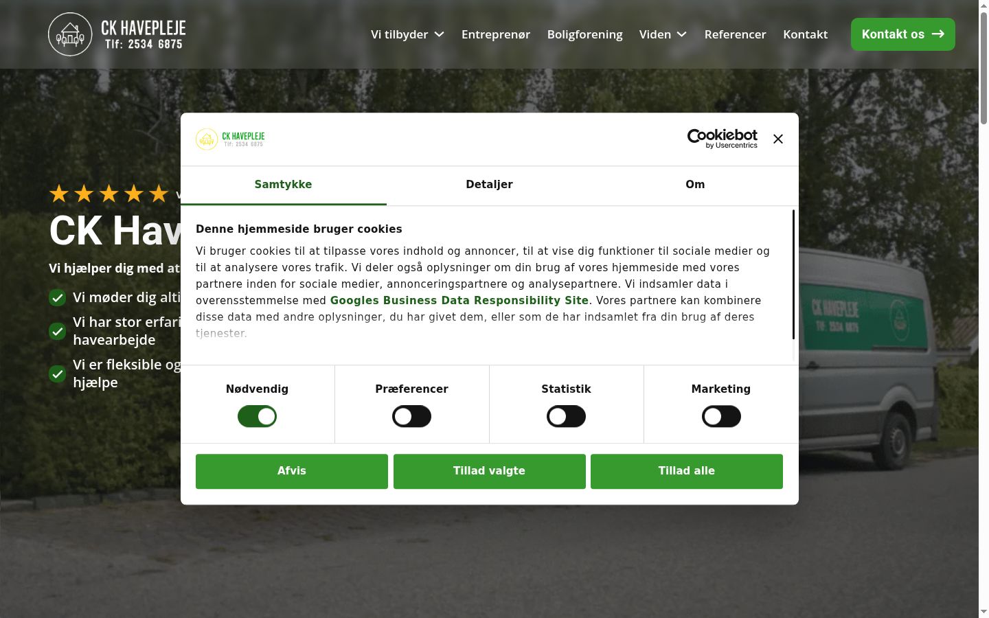 Screenshot del banner di consenso mostrato prima di qualsiasi interazione