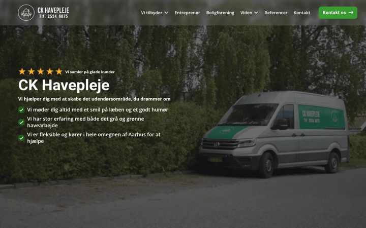 Screenshot of ckhavepleje.dk
