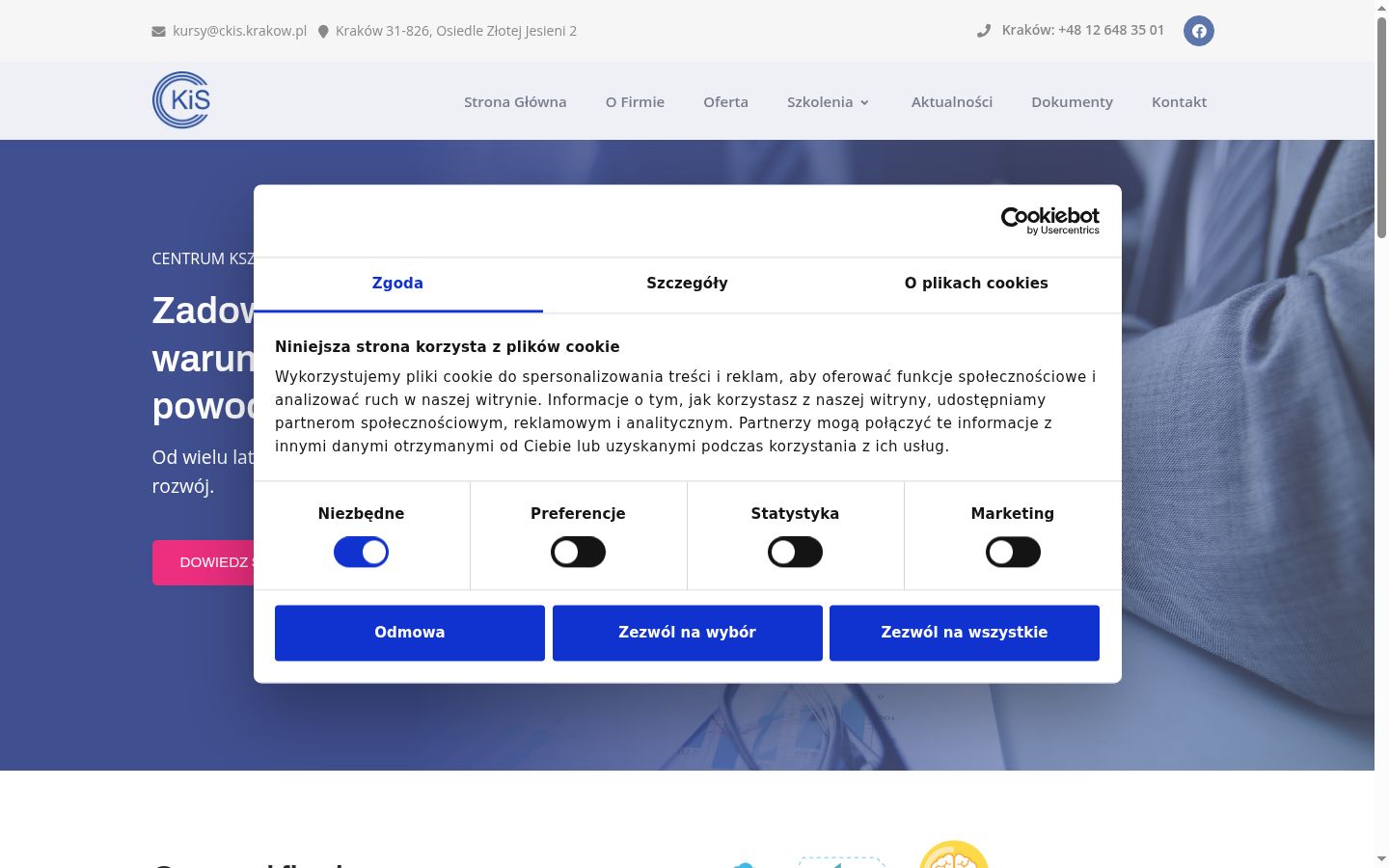 Capture d'écran de la bannière de consentement affichée avant toute interaction