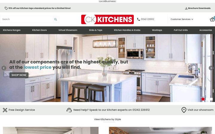 Screenshot of ckkitchens.com