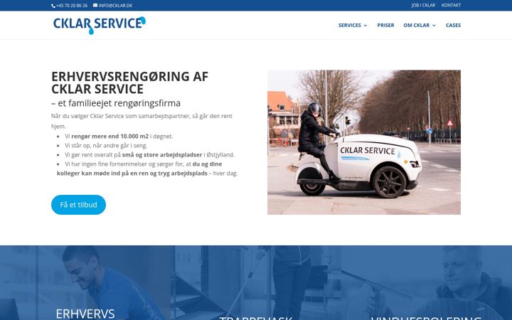 Screenshot of cklar-service.dk