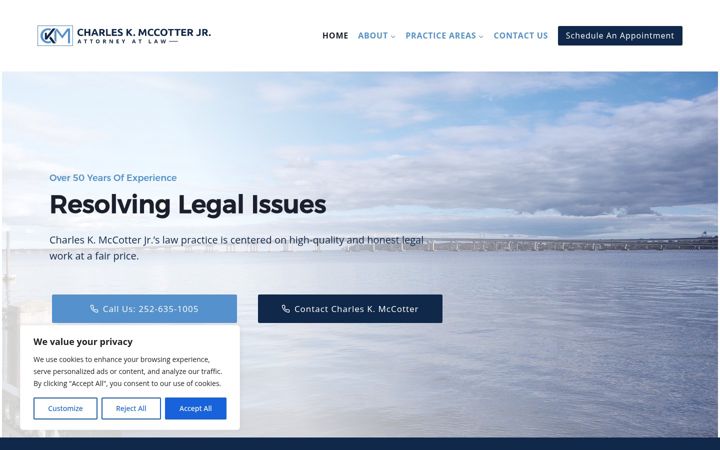 Screenshot of ckmccotterlaw.com