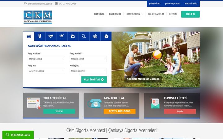 Ekrānuzņēmums no ckmsigorta.com.tr