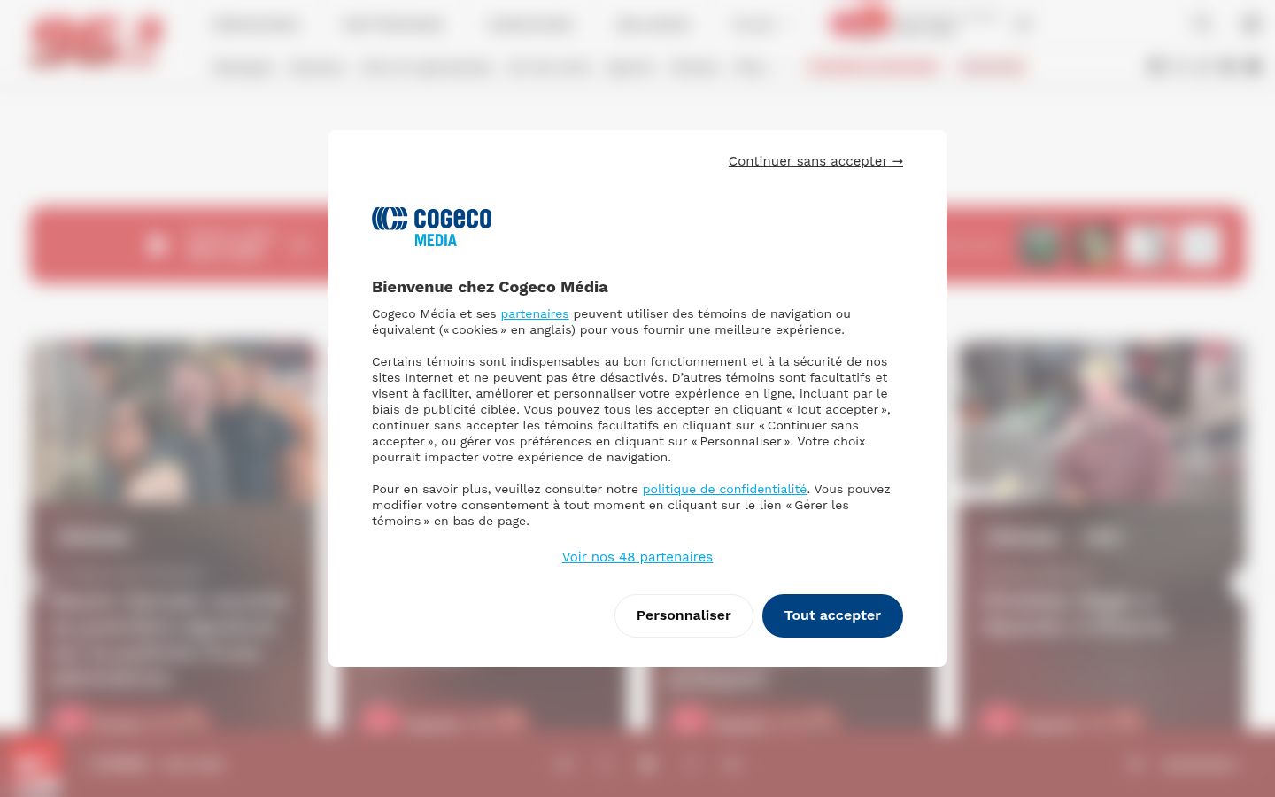 Screenshot del banner di consenso mostrato prima di qualsiasi interazione