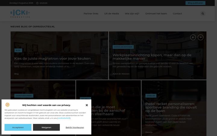 Screenshot of ckproducties.nl