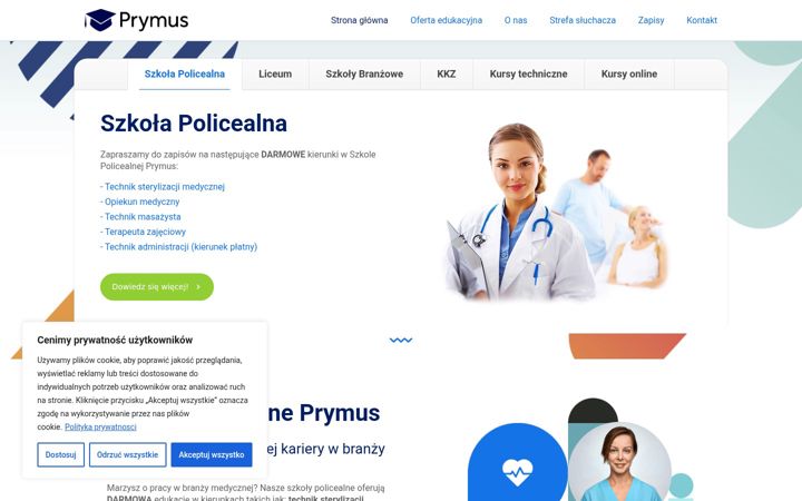 Screenshot stránky ckprymus.pl