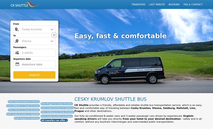 Skjámynd af ckshuttle.cz