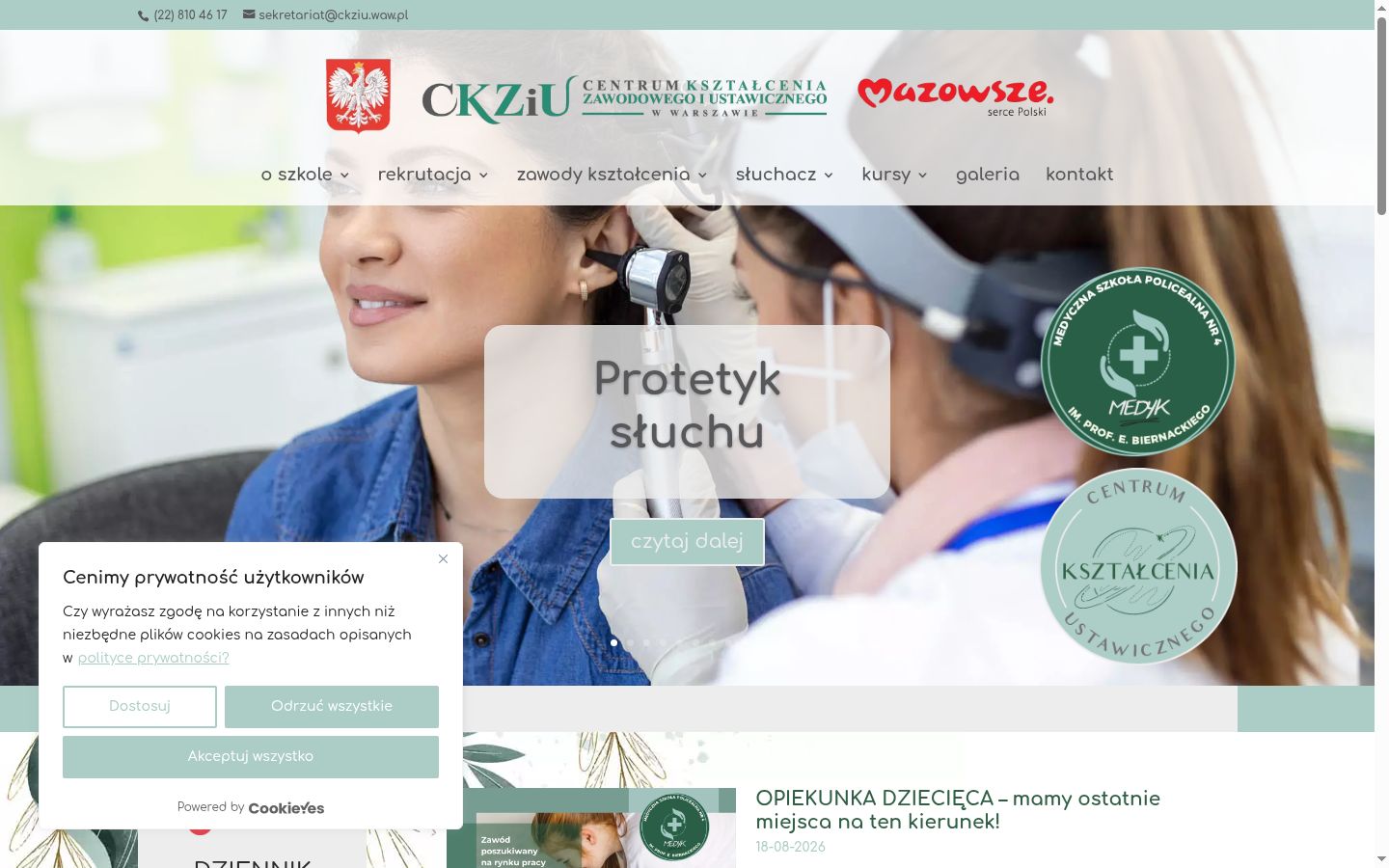 Zrzut ekranu banera zgody wyświetlanego przed jakąkolwiek interakcją