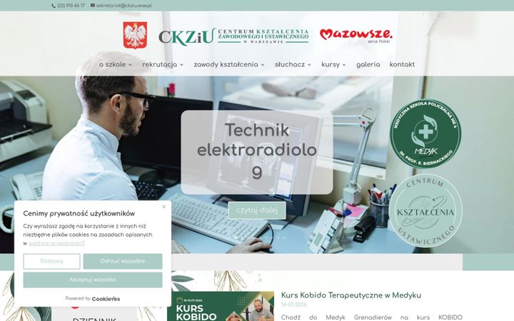 Screenshot stránky ckziu.waw.pl