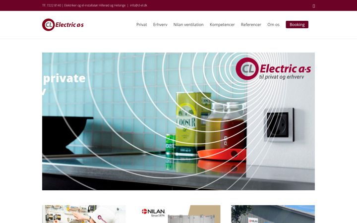 Screenshot of cl-electric.dk