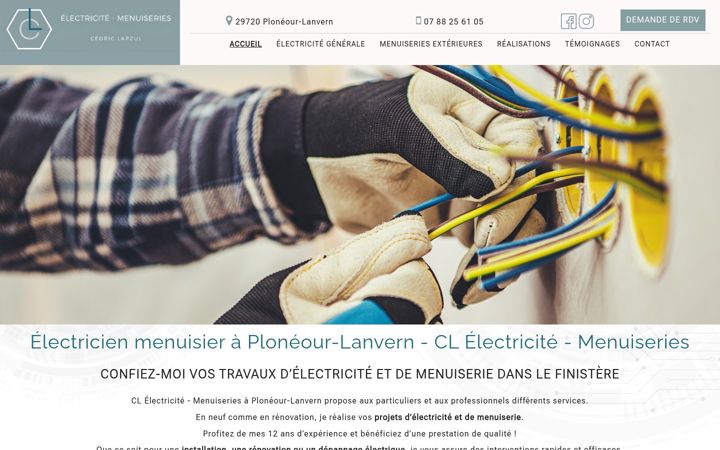 Screenshot of cl-electricite-menuiserie.fr