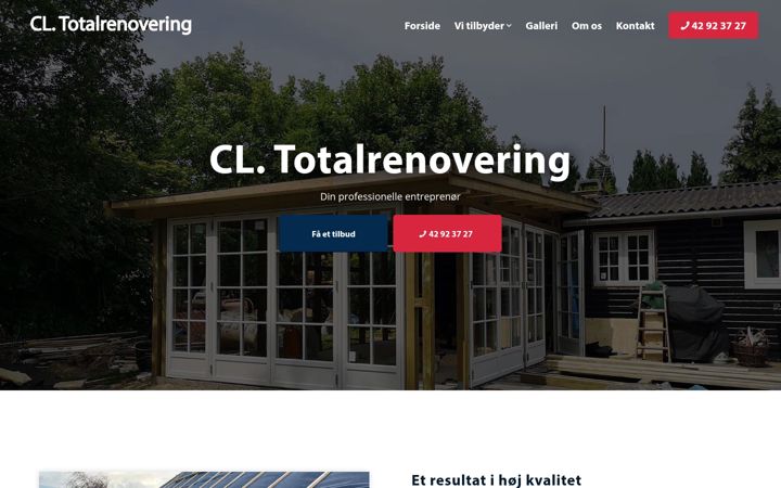 Screenshot of cl-totalrenovering.dk