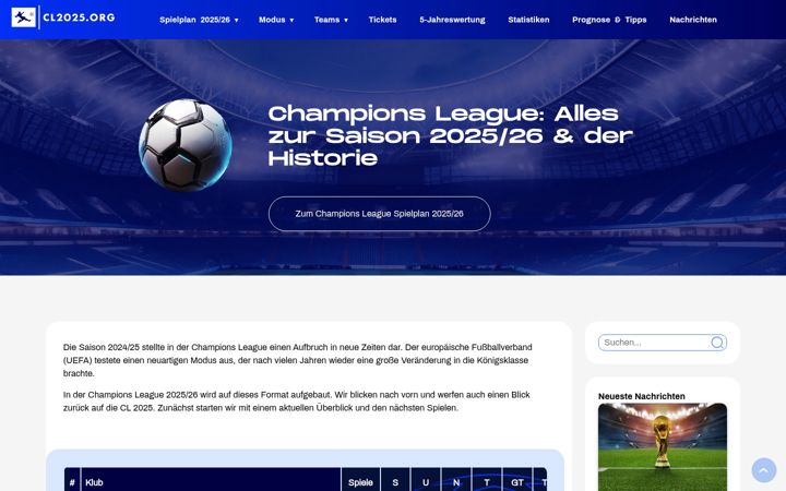 Screenshot van cl2025.org