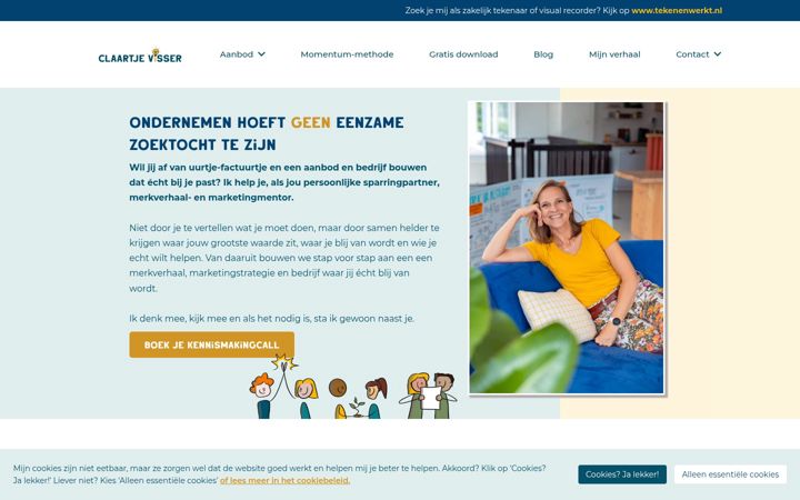 Screenshot of claartjevisser.nl