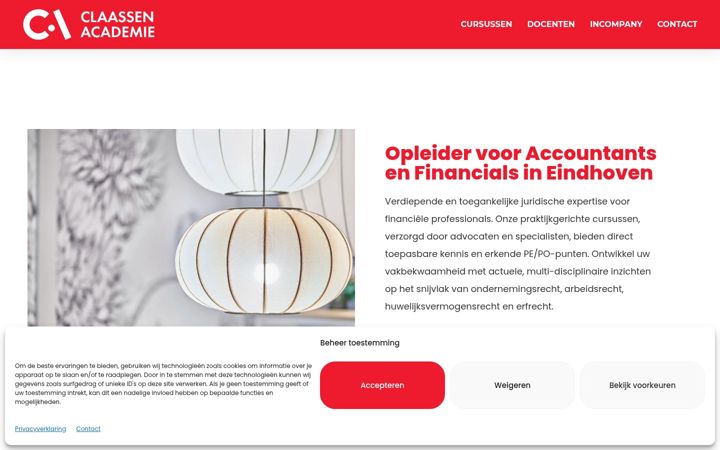 Screenshot of claassenacademie.nl