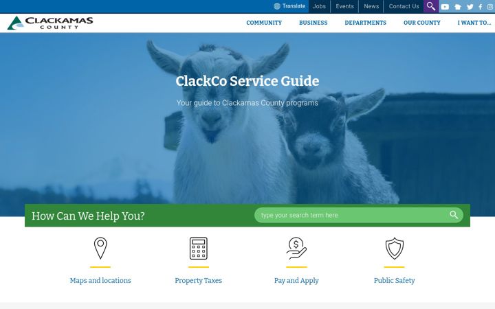 Screenshot of clackamas.us