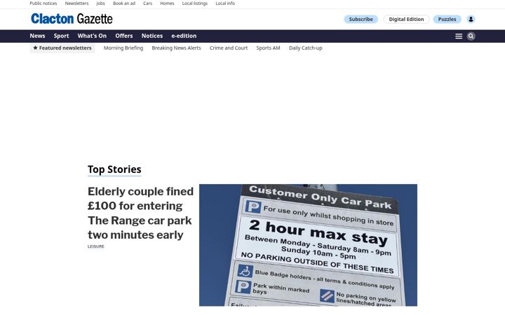 Screenshot von clactonandfrintongazette.co.uk