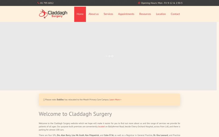 Capture d'écran de claddaghsurgery.ie