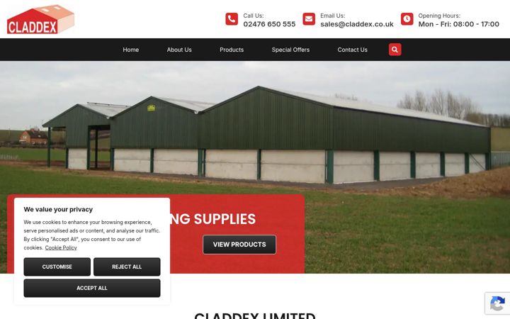 Screenshot of claddex.co.uk