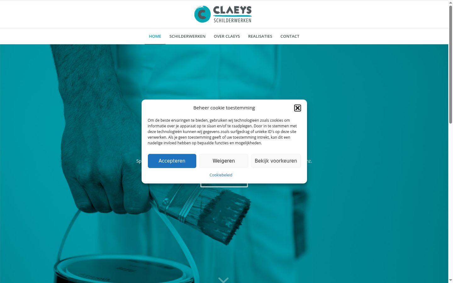 Screenshot del banner di consenso mostrato prima di qualsiasi interazione