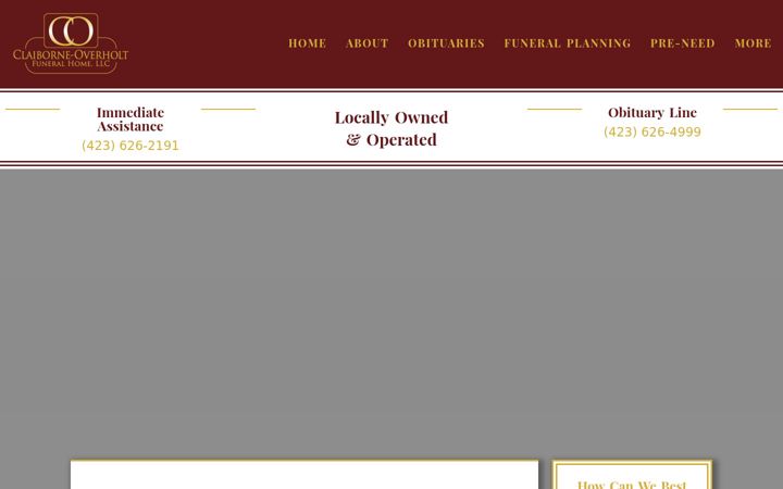 Screenshot of claibornefuneralhome.com