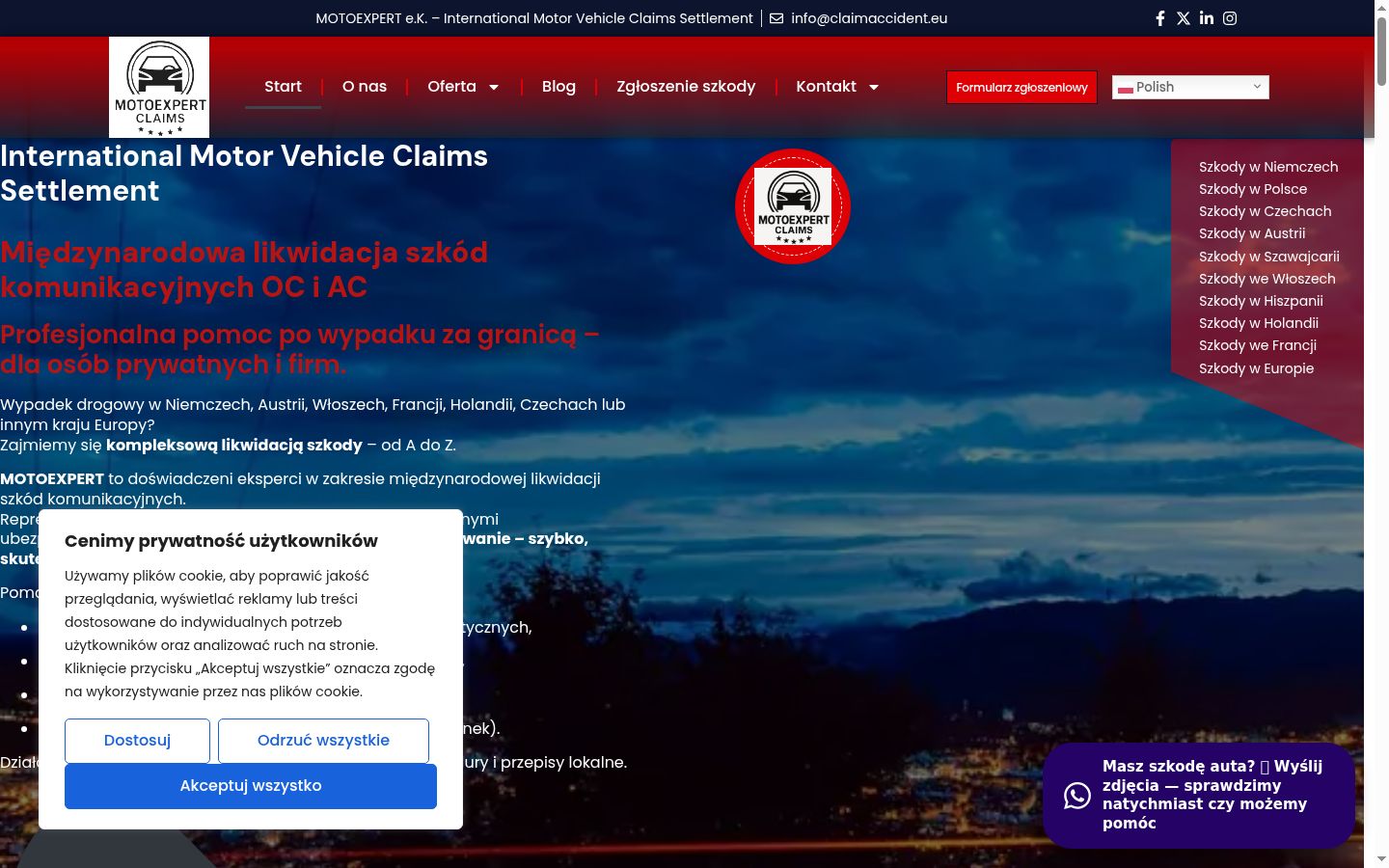 Captura de ecrã do banner de consentimento apresentado antes de qualquer interação