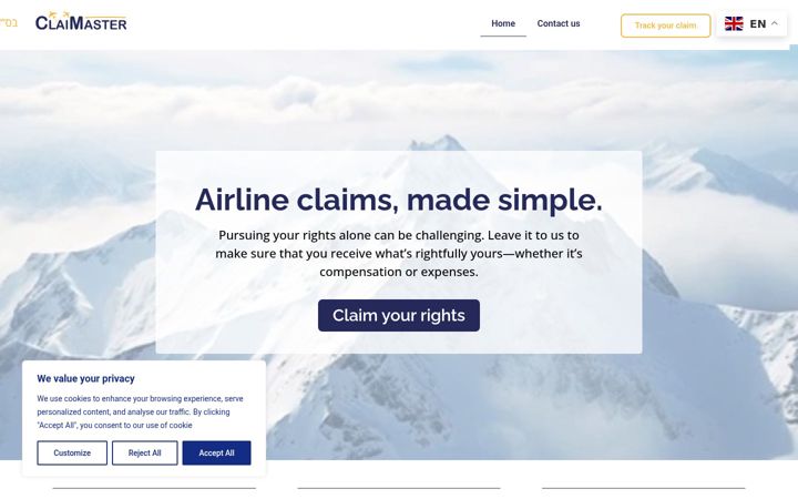 Screenshot of claimaster123.com