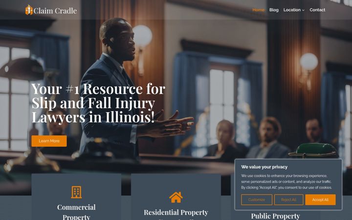 Screenshot of claimcradle.com