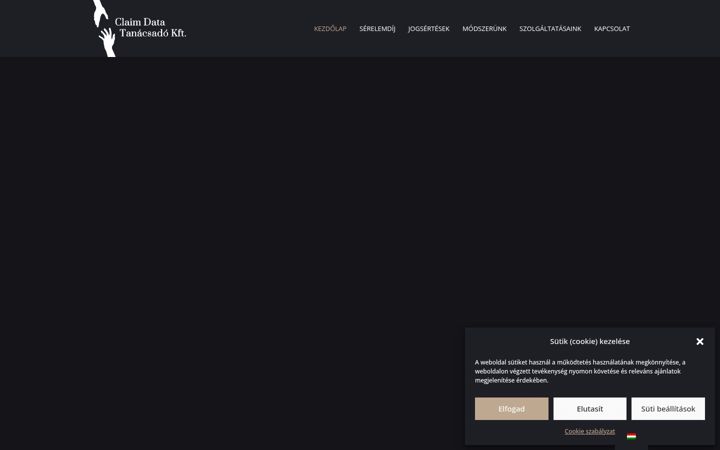 Screenshot stránky claimdata.hu