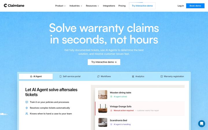 Screenshot of claimlane.com