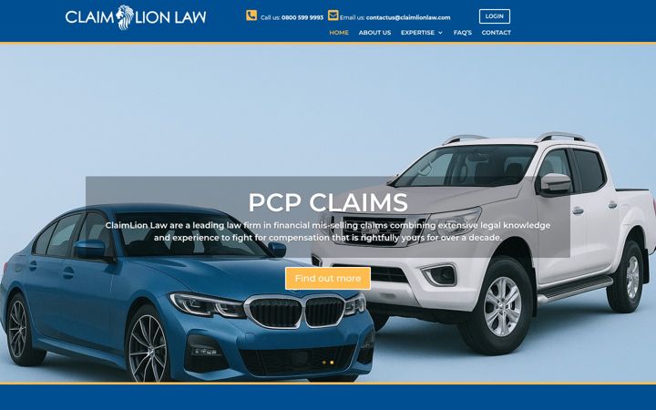 Screenshot of claimlionlaw.co.uk